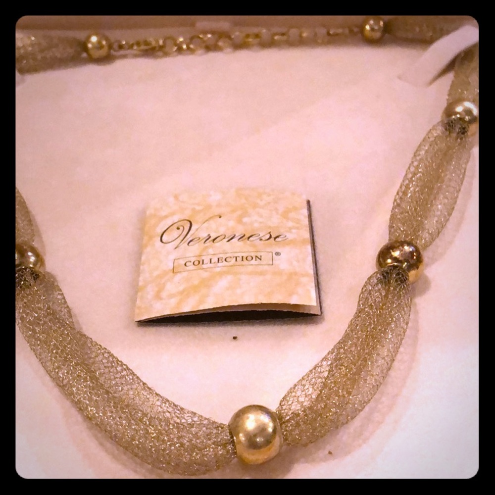 Veronese 18 inch Gold Mesh Necklace-New with Box
